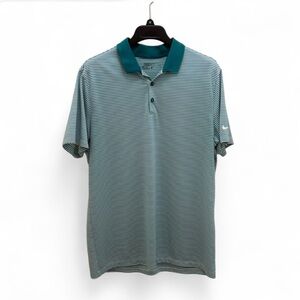 Nike Mini Victory Striped Tour Green Men's Golf Polo Shirt 725520 Sports Outdoor